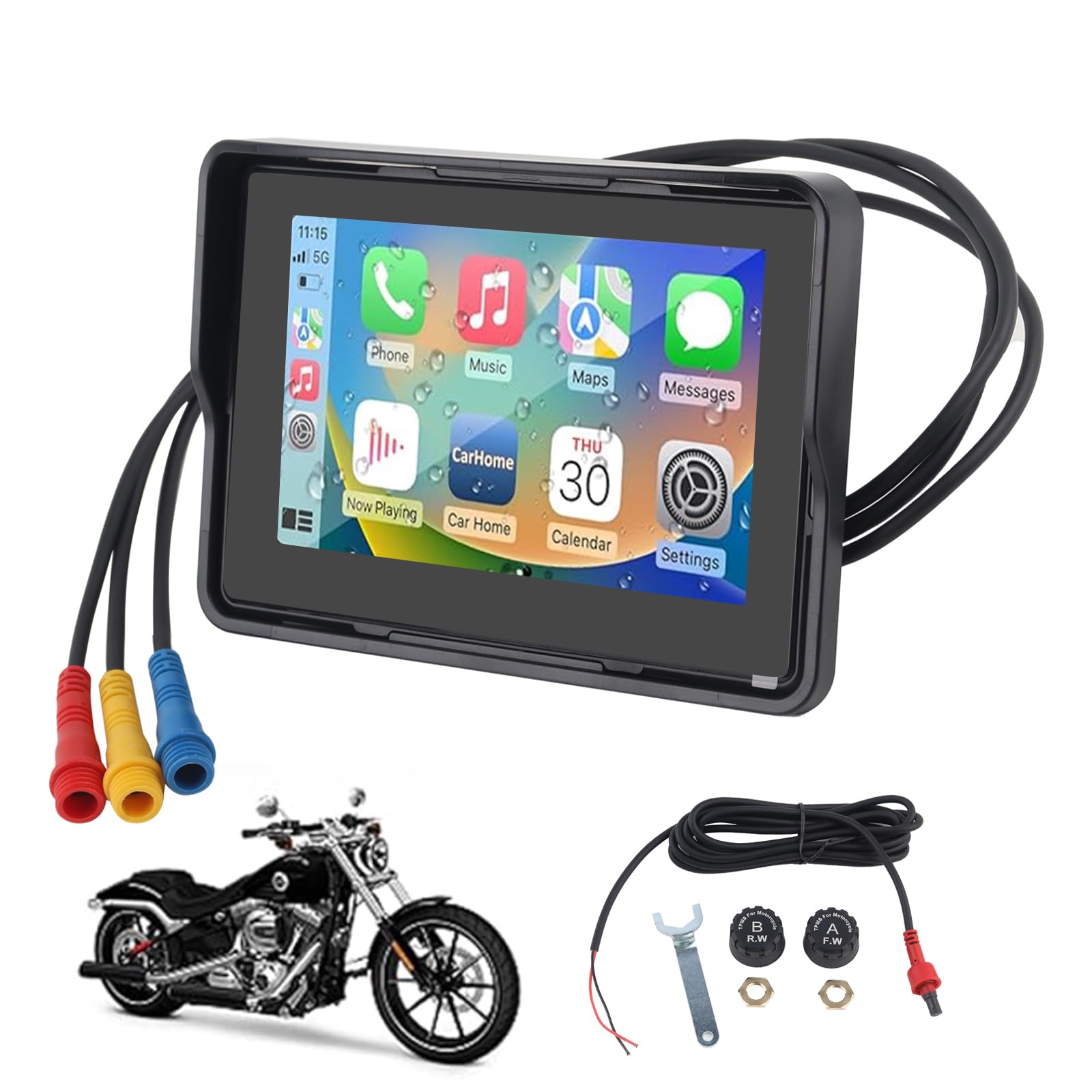 W502 Carplay ekran do motocykla, przenośny, CarPlay i Android Auto do 64G, 5 cali, przenośny Carplay/Android Auto nawigacja GPS do motocykli