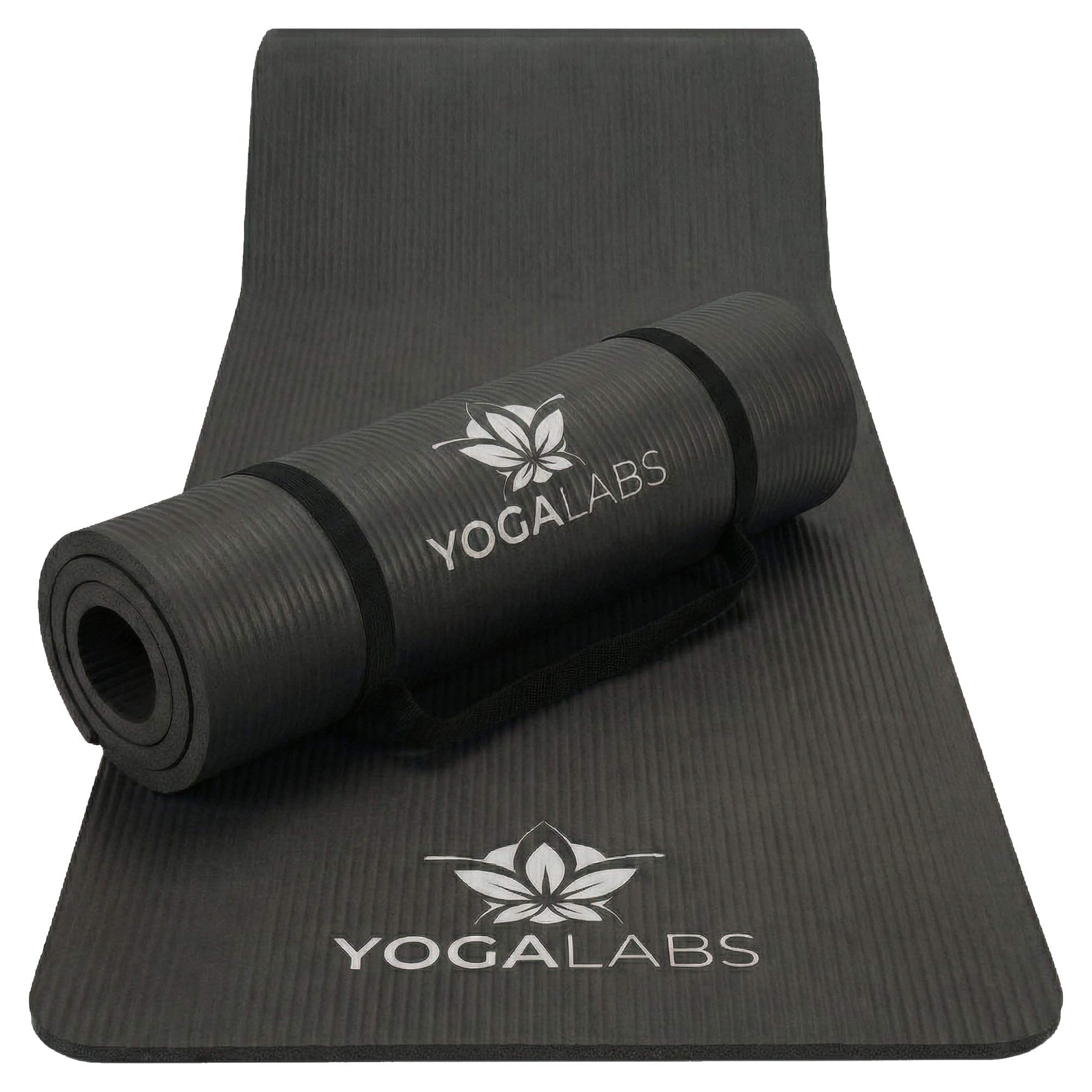 Esterilla de yoga NRB 183 x 61 x 1,5 cm – Esterilla de fitness extra gruesa y esterilla de gimnasia – Antideslizante, suave con articulaciones y resistente – Esterilla de pilates con correa