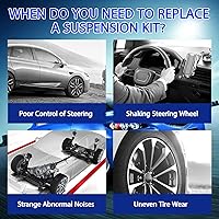 Vista 3 de Brazo de control delantero inferior de 10 piezas con juego de rótulas y kit de suspensión compatibles con Mazda 3 2004-2009, Mazda 5 2006-2014