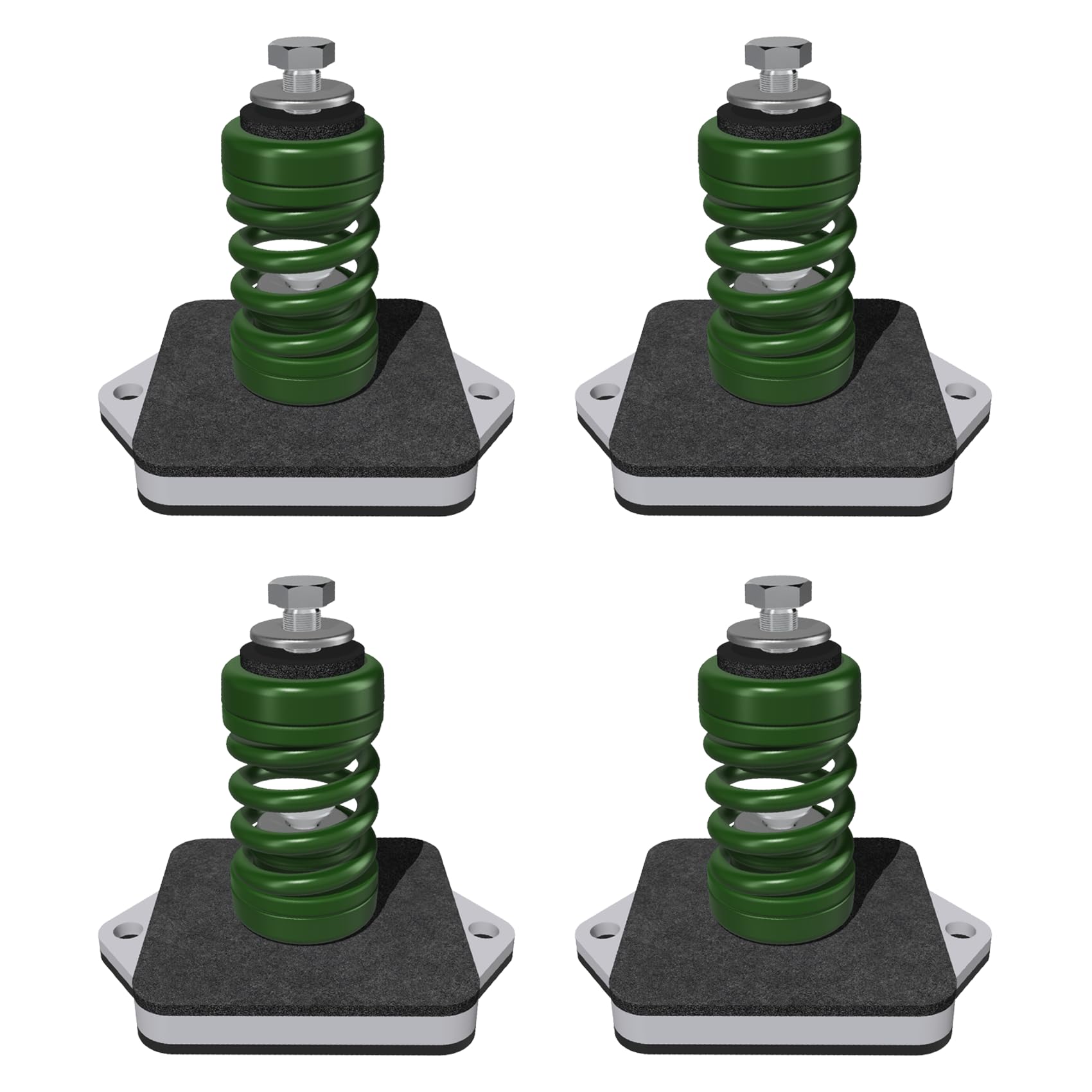 Senor Antivibrantes con Muelle para Unidades Exteriores de Sistemas de Climatización, Soportes Antivibratorios para Motores de Aire Acondicionado, Megol, Juego de 4, Capacidad Máx 180 Kg (Verde)