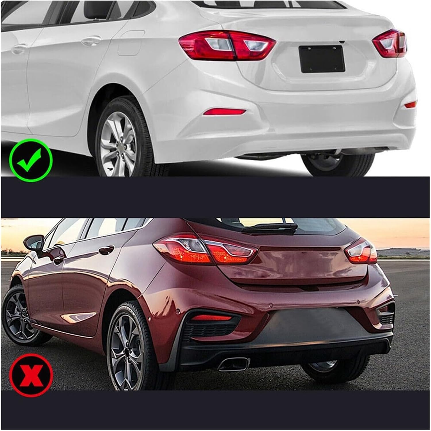 Left+Right Rear Bumper Reflector Light Trim84037296 84037297 Compatible With Cruze 2016-2019 Taillight Brake Lamp Cover