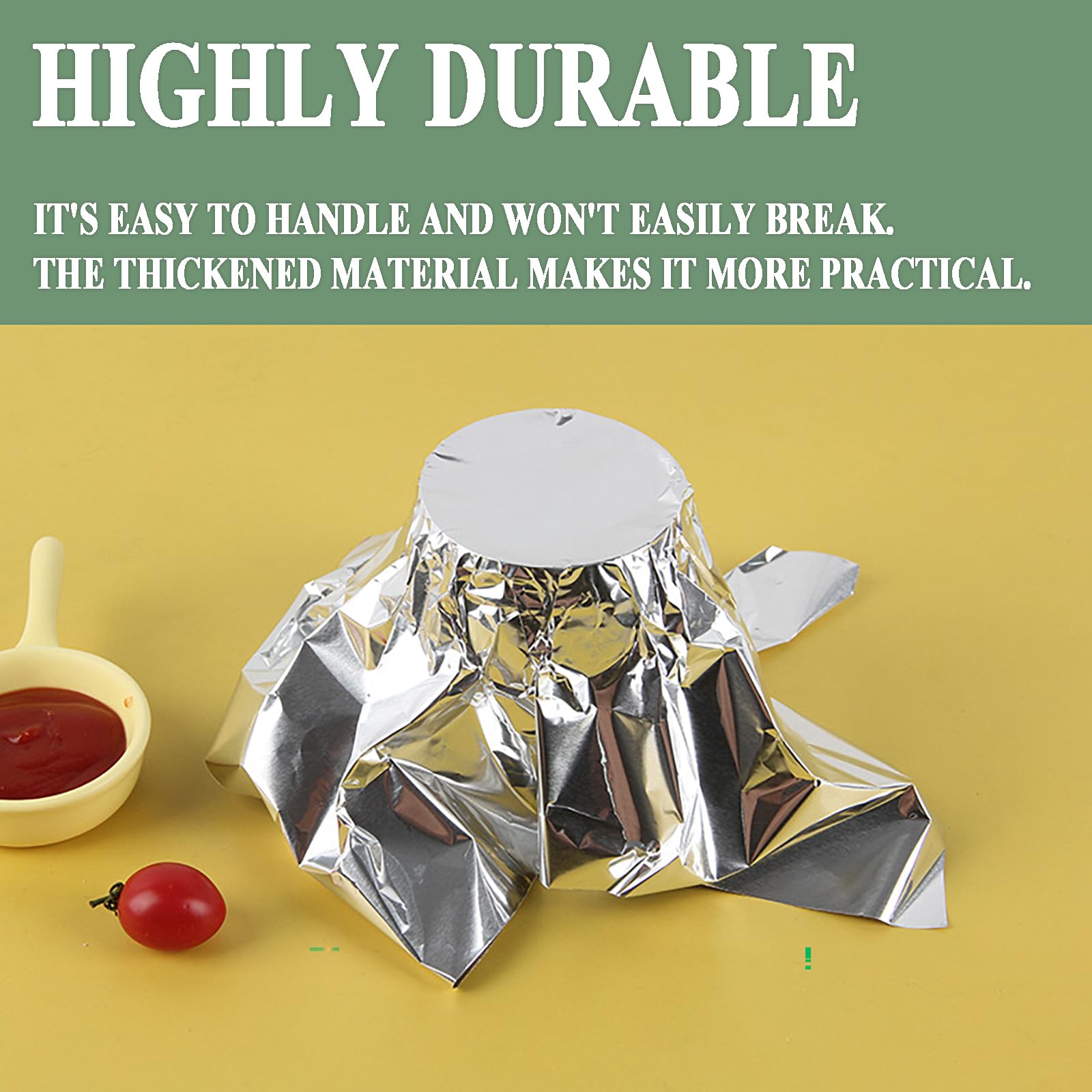 200 Hojas de Papel Aluminio Premium Precortadas 20μm - Resistente a la Grasa para Envolver Hamburguesas, Sándwiches, Perros Calientes y BBQ - Lámina Aislante(Size:30 * 30cm)
