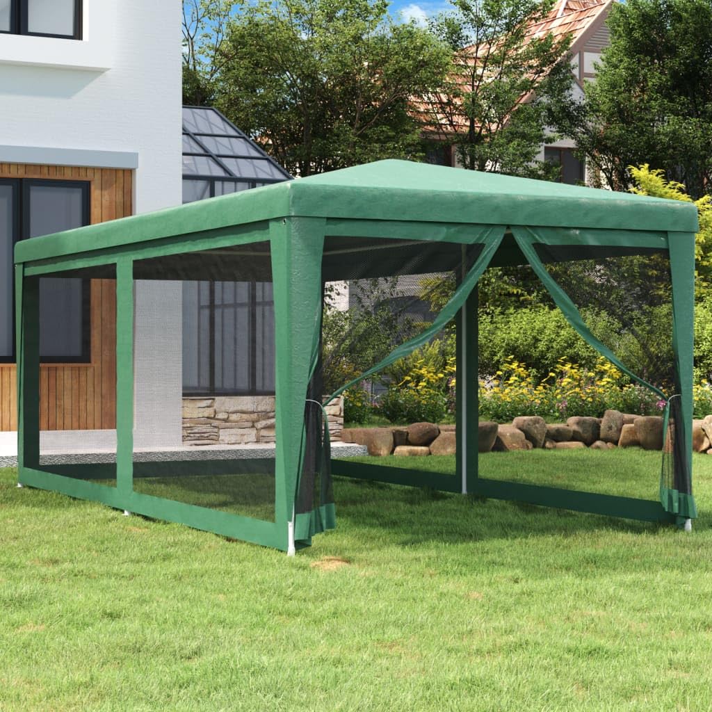 Namiot imprezowy z 6 siatkowymi ścianami bocznymi 3x6 m HDPE zielony
