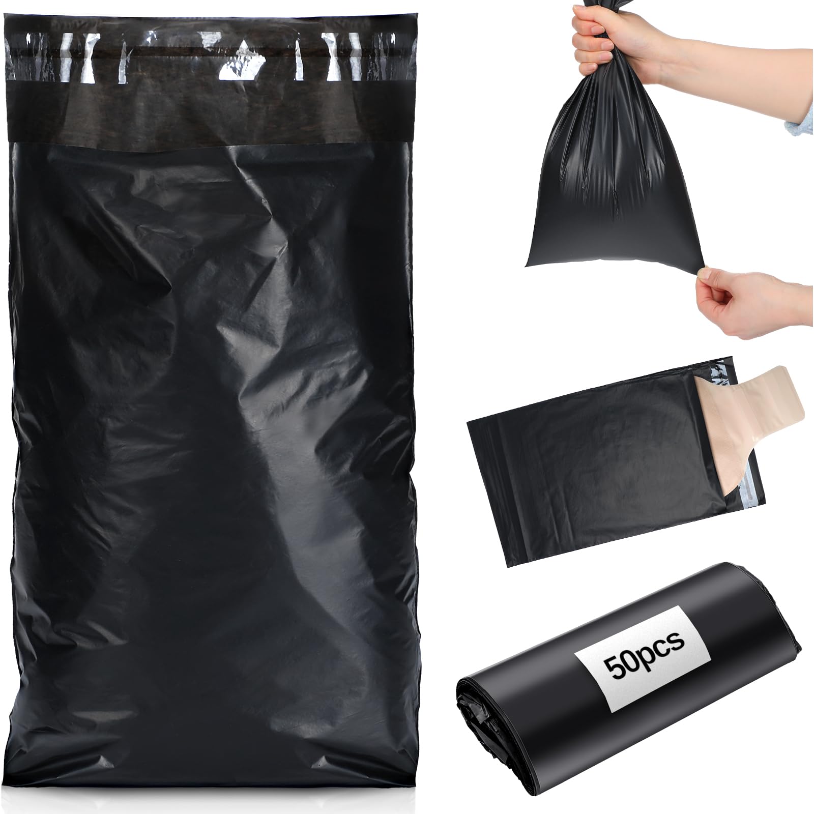 50 Pcs Ostomy Bag Disposable 7.87 x 13.78 in Plastic Ostomy Pouch