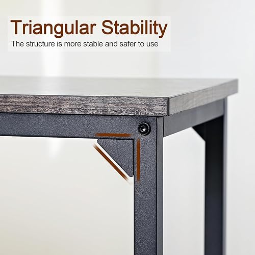 Miniatura 6 de AMHANCIBLE Juego de 2 mesas auxiliares en forma de C, mesas auxiliares de mesa C para sofá, mesa de sofá para espacios pequeños, bandejas de TV para