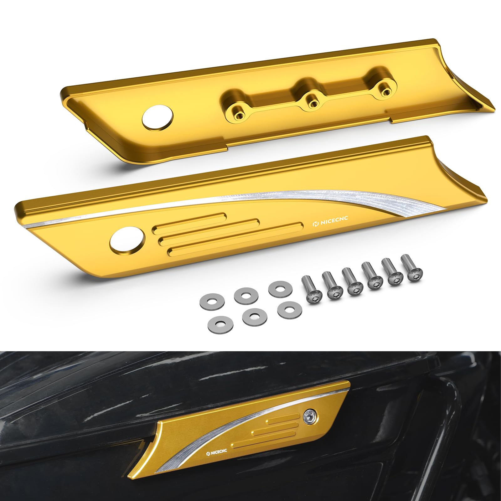 ROHAN ゴールドボンネットカバー Amazon.com: NICECNC Gold Saddlebag Latch Covers Saddlebag Face