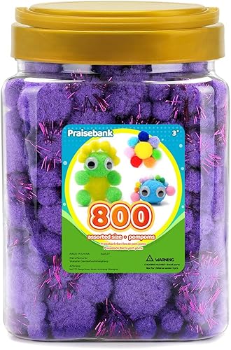 Vista 25 de Praisebank Pompones rojos, 90 unidades, 1.5 pulgadas, perfectos para artes y manualidades