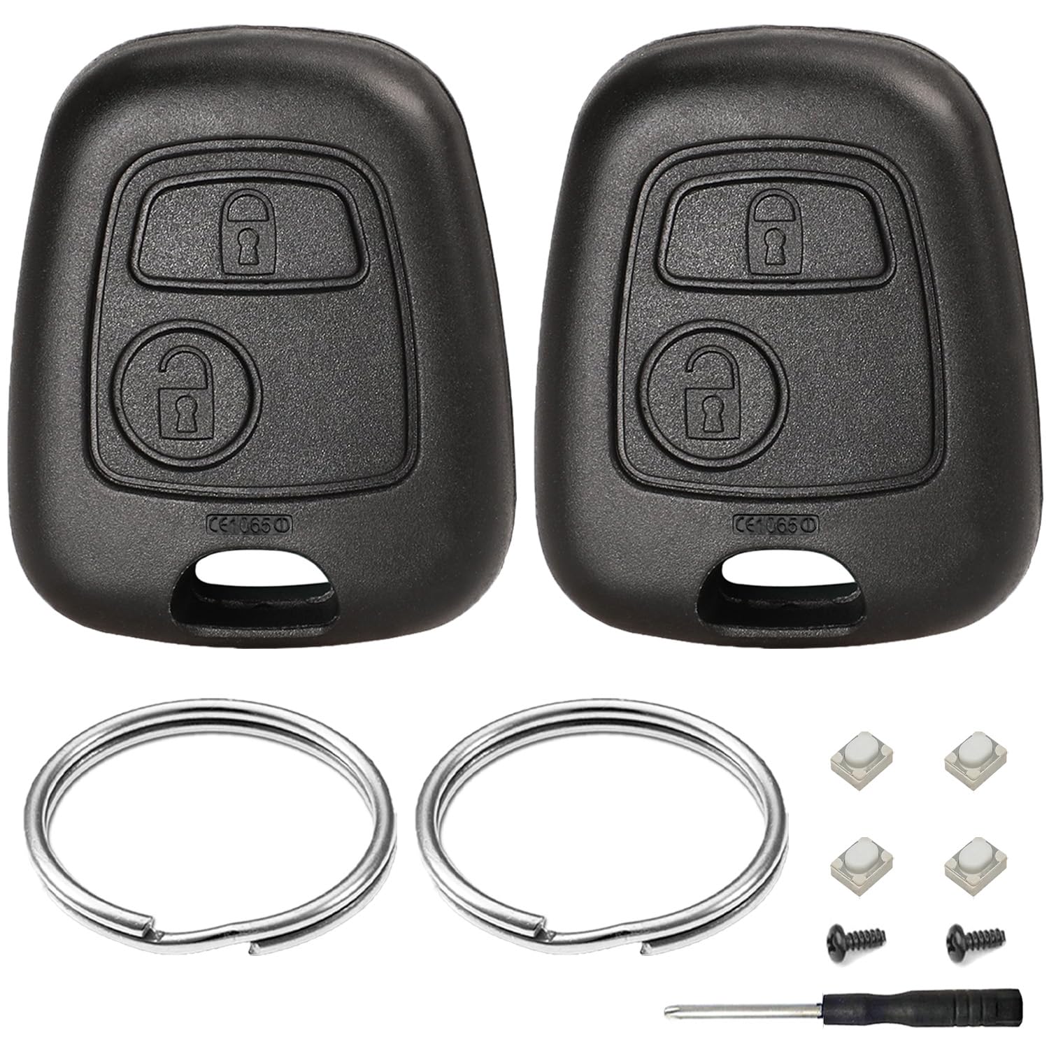 LAGE Ricambio Chiave Guscio Con Lama Per Telecomando 2 Tasti Peugeot 106 107 205 206 207 306 307 308 309 406 407 807 E Citroen C1 C2 C3 C4 - Foto 8