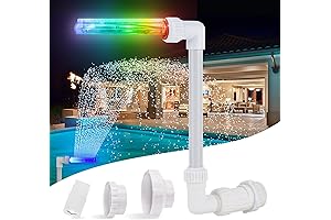 Swimming Pool Waterfall Fountain with Color-Changing LED Lights