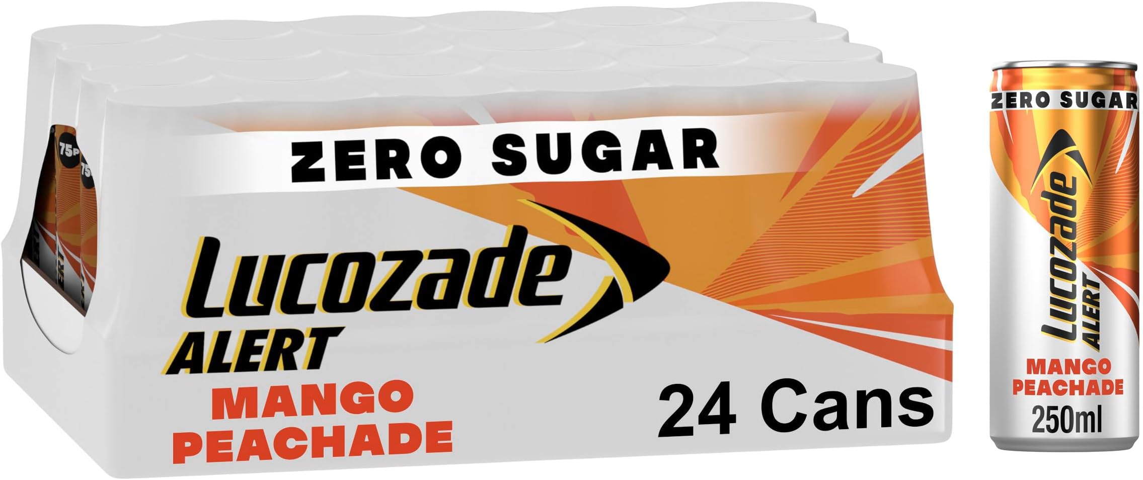 Alert Energy Drink Zero Sugar Mango Peachade 250ml (Pack of 24)