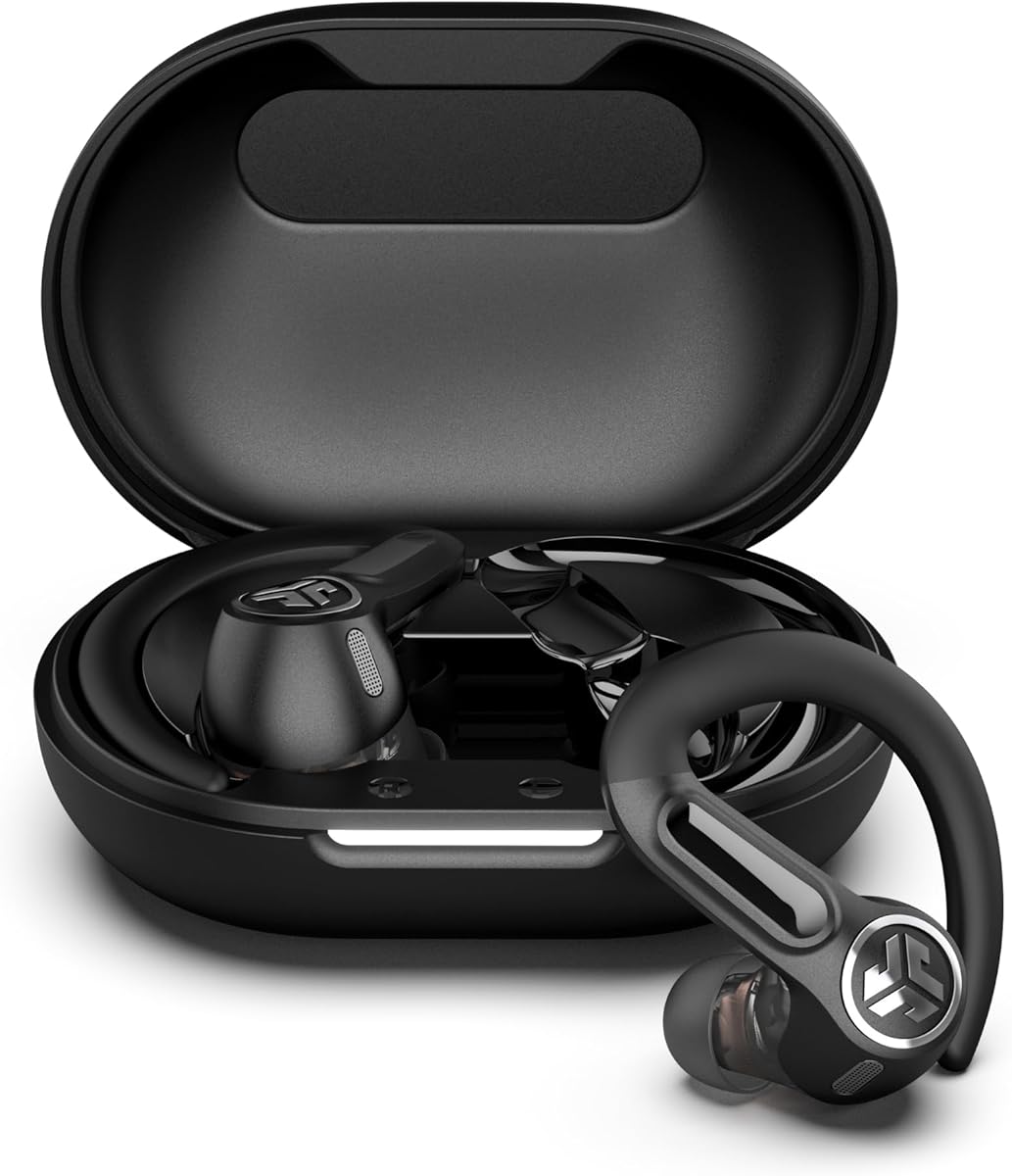 JLab Epic Air Sport Gen 3 ANC Headphones In Ear, Sports Headphones Bluetooth, 68+ Hours, Noise Cancelling True Wireless Headphones Wireless with Headband, IP66 Sweat-Resistant, USB-C Charging Box