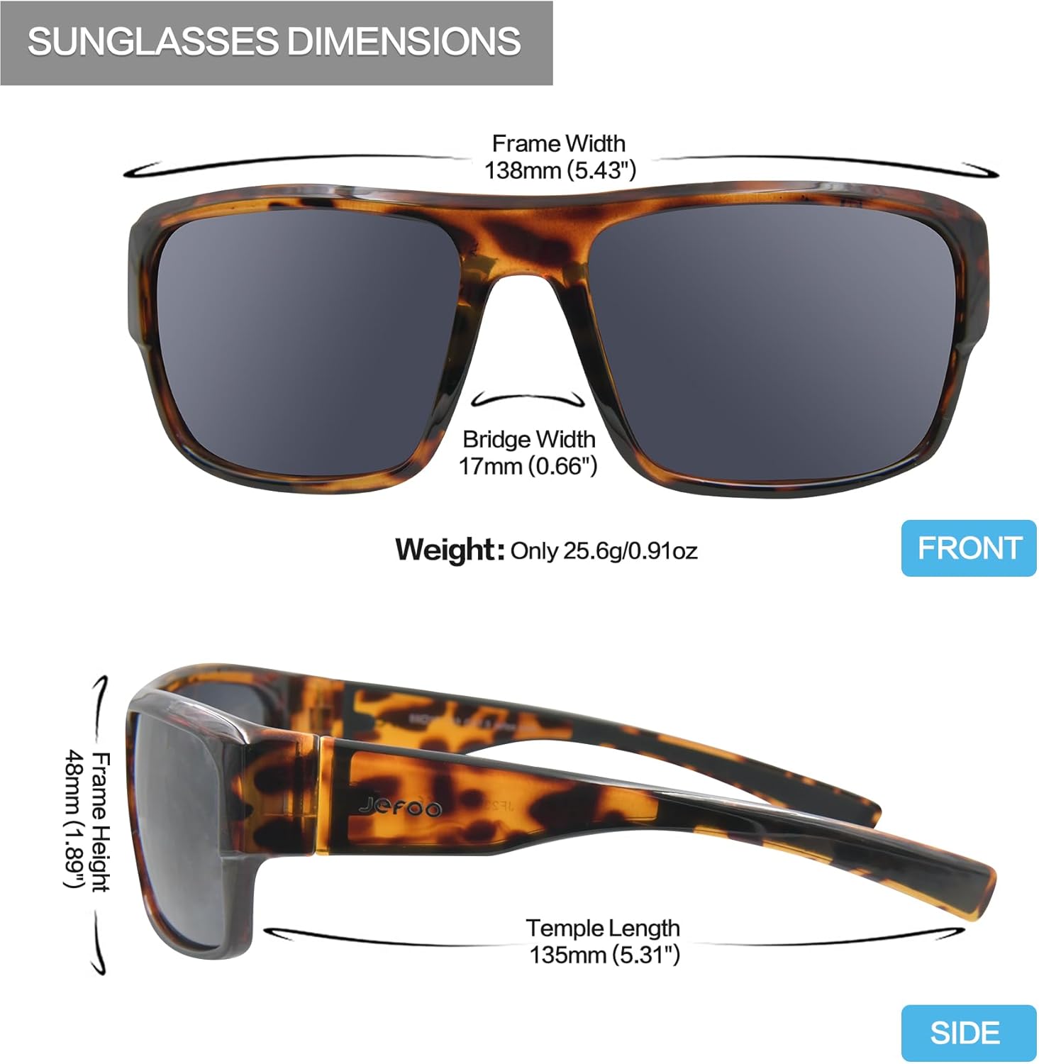 Jefoo Polarized Sunglasses for Men Women, Fishing Cycling Running Driving Golf Sports Floating Square Glasses UV Protection - Image 6