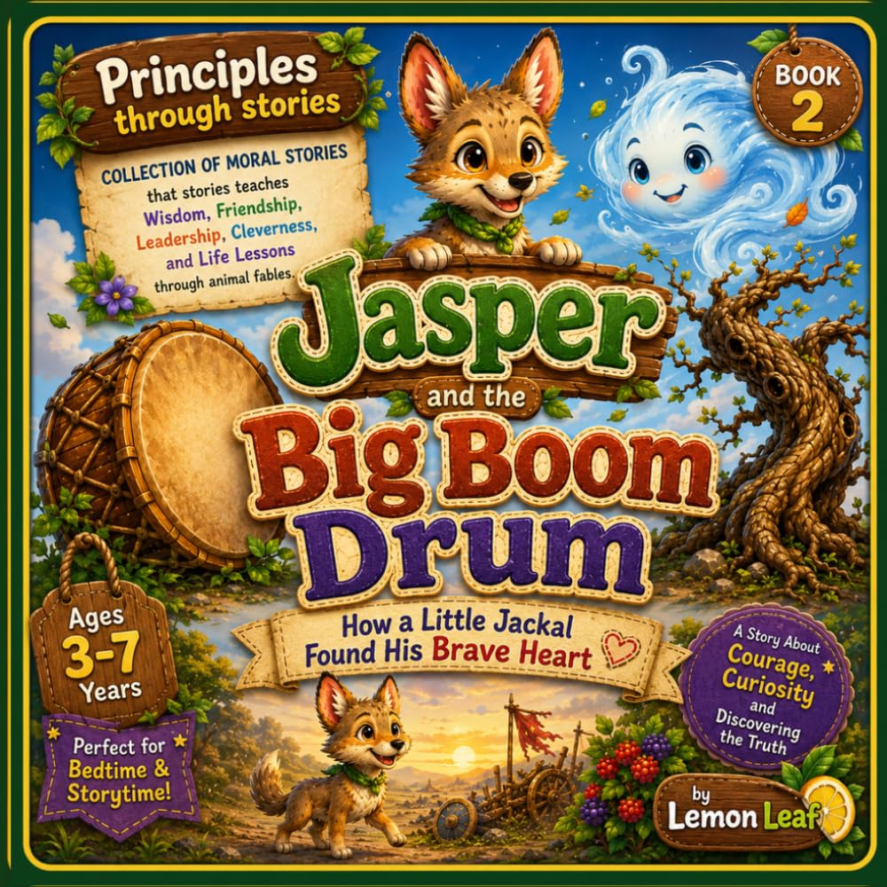 Jasper and the Big Boom Drum: How a Little Jackal Found His Brave Heart for kids, toddlers, preschool, early readers age 3-7: moral story that teaches ... animal fable (Principles through stories)