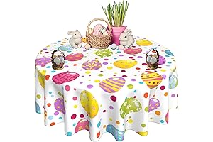Easter Eggs Round Tablecloth