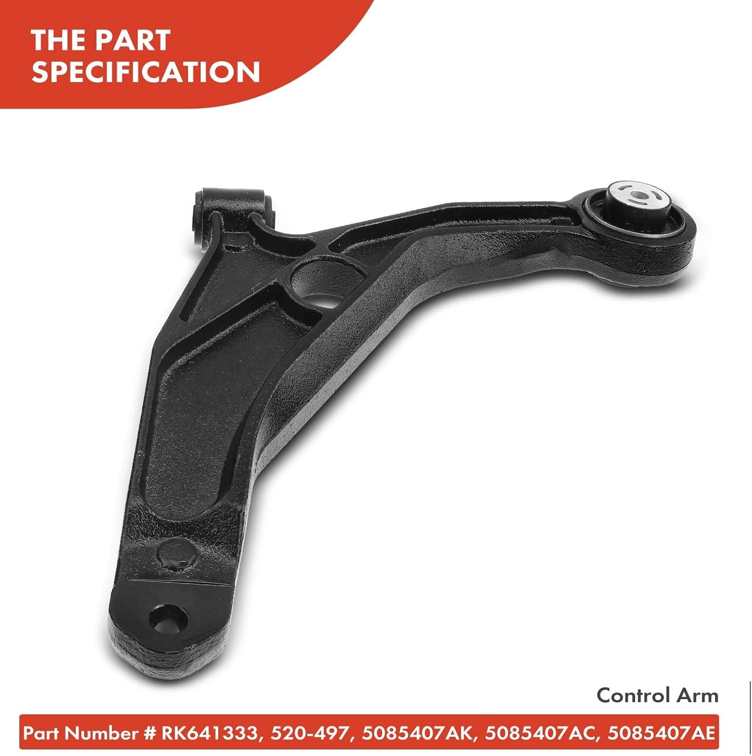 A-Premium Front Left Lower Control Arm, with Bushing, Compatible with Chrysler 200 2011-2014, Sebring 2007-2010, Avenger 2008-2014