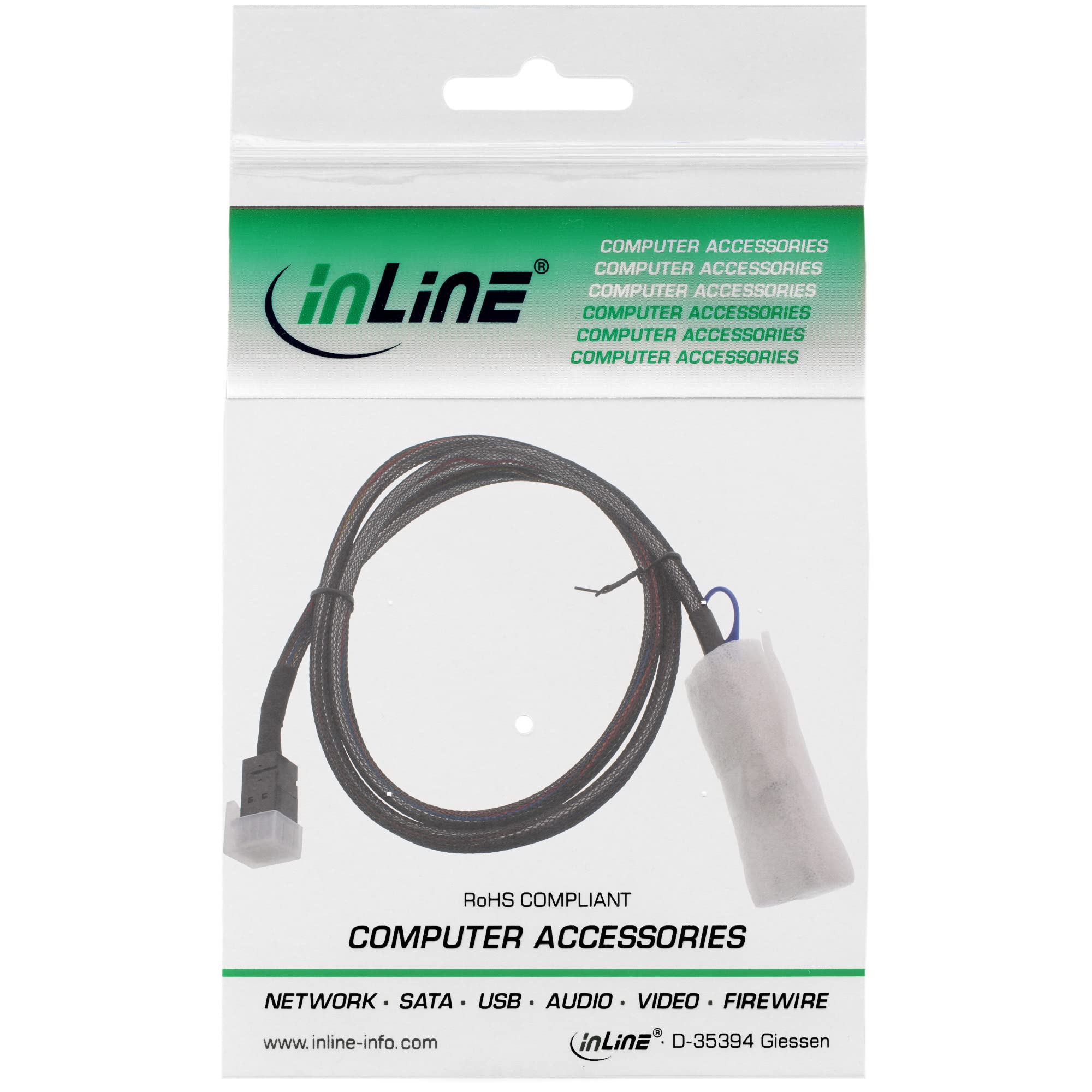 InLine 21983 Cavo Mini SAS, SFF-8643 a SFF-8088, 1 m, Nero