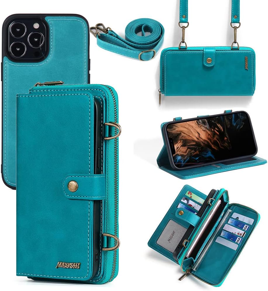 TwoHead for iPhone 13 Pro Wallet Case, MultiFunction