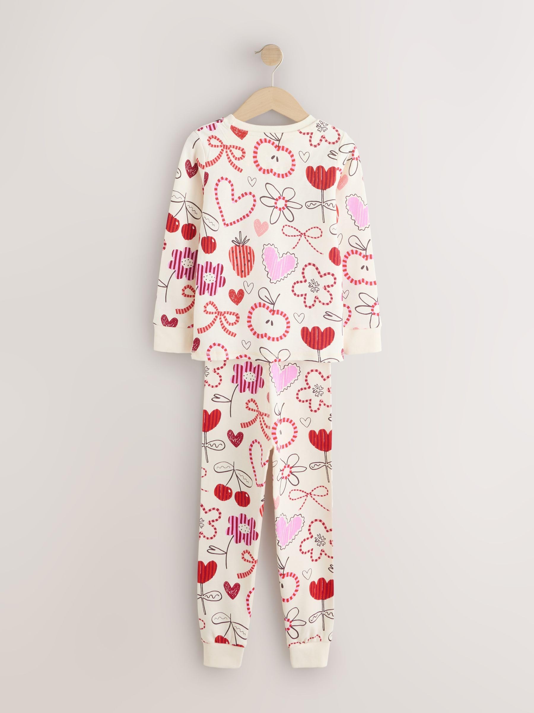 NEXT Mädchen 3er-Pack Schlafanzüge mit Print Pink/Red Galentines Numeric_86-Numeric_92