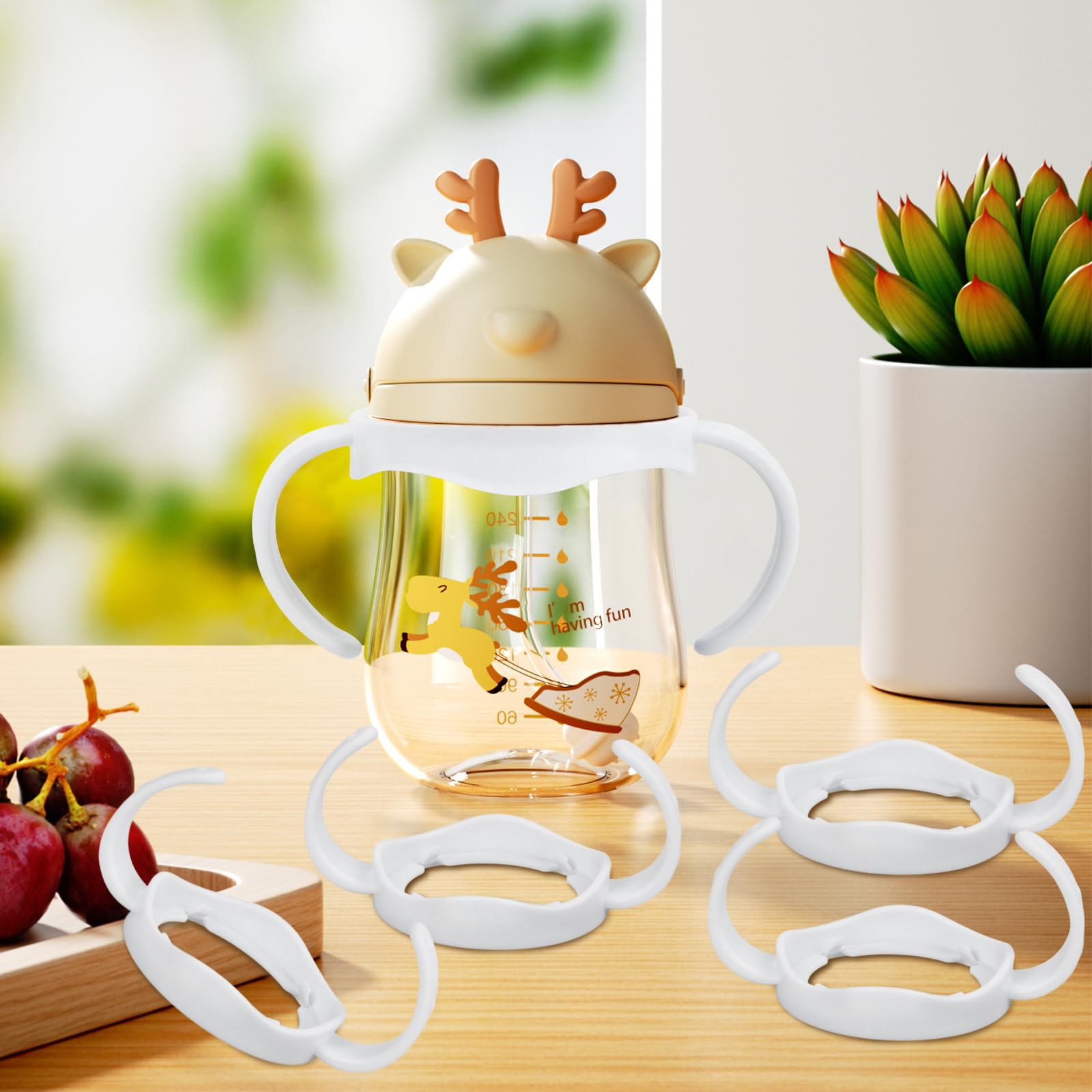 5 Pezzi Maniglie Biberon per philips avent, Impugnatura per Biberon in Plastica Standard Presa Facile, Maniglia Accessori per Biberon Collo Largo Bambini Manici di Biberon