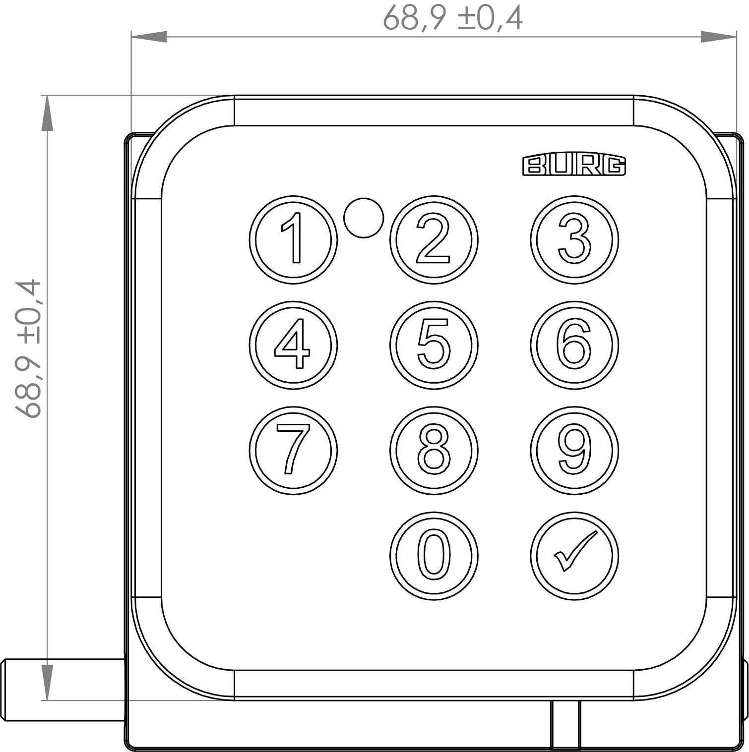 BURG Zahlenschloss Keypad Outdoor IP54 - elektronisches Codeschloss mit PIN-Code (Batteriebetrieb, wetterfestes Outdoor-Schloss für Außenbereich)