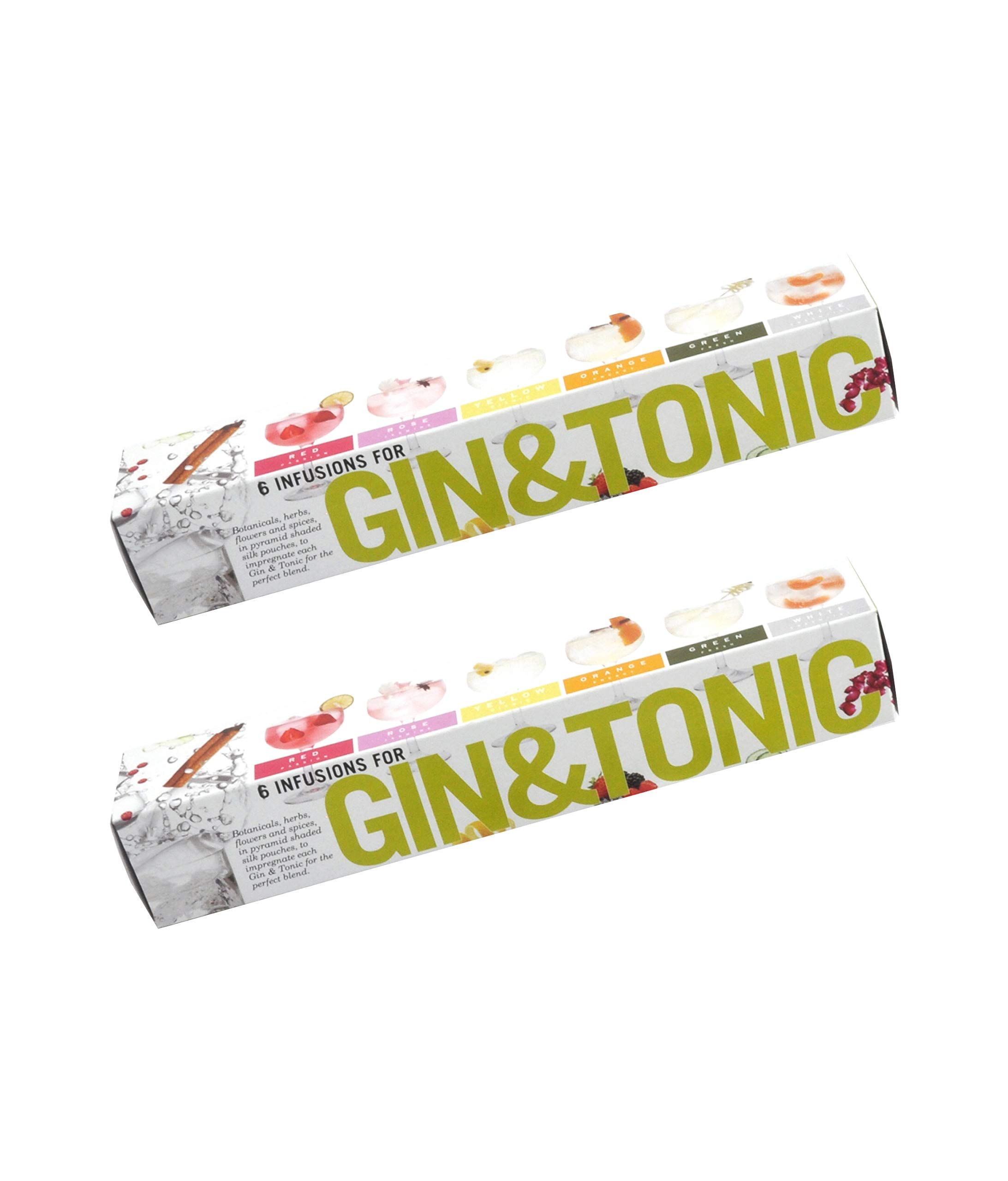 Te Tonic Gin and Tonic Box - 6 Different Flavored Gin Botanicals/Herbs Infusions Bags- Pack of 2 Cocktail Infusion Kit - Gin Gift Set for Men and Women