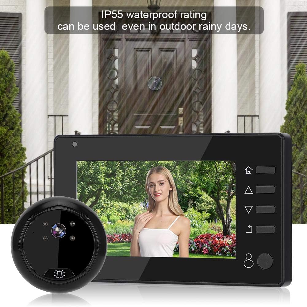 Weekly Top Sale Hopcd 4.3 Peephole Door Viewer, TFT LCD Display Intelligent Video Doorbell with IP55 Waterproof+IR Night Vision+Support 32G Memory Card