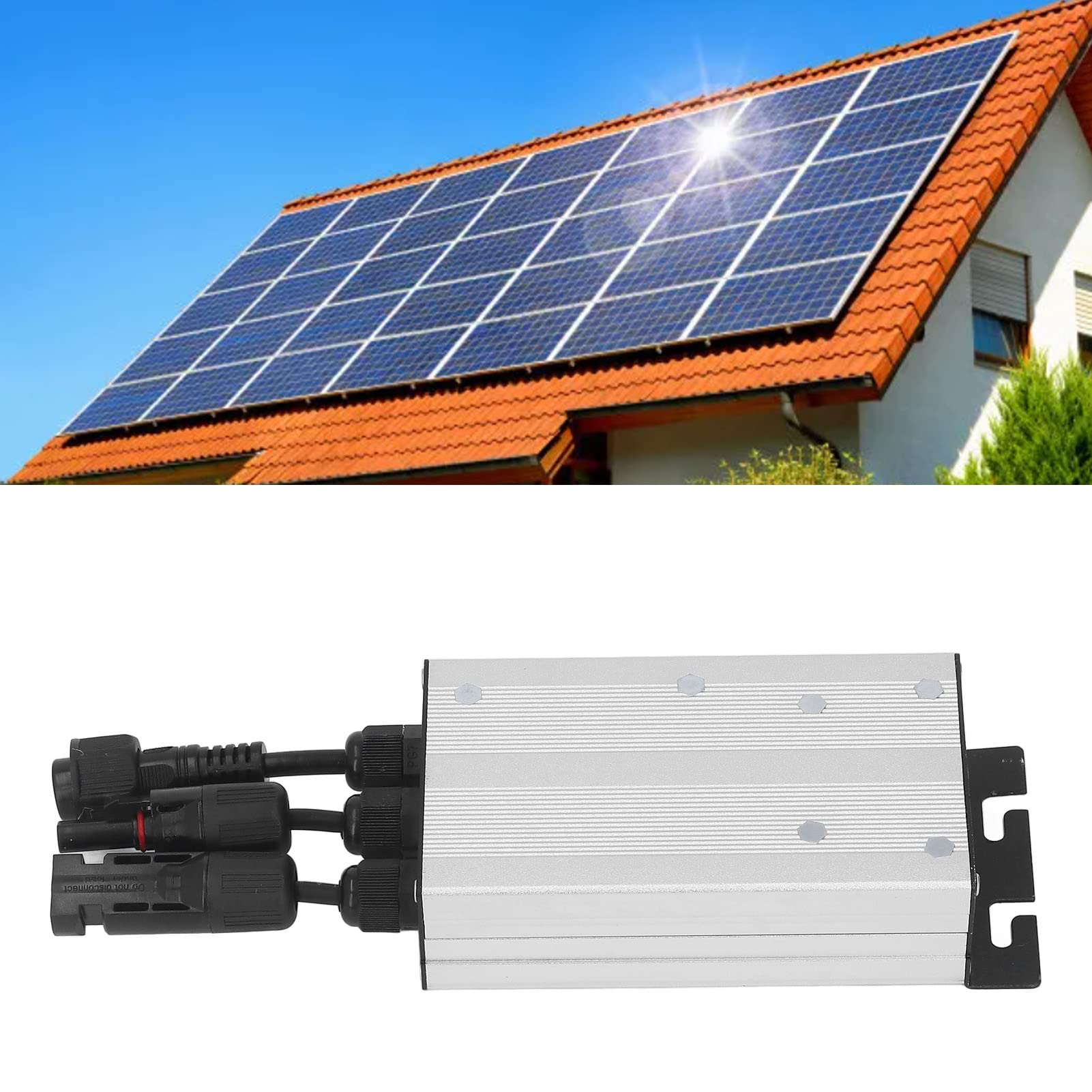 Grid Tie Micro Inverter, AC230V High Accuracy Kompakter Reiner Sinuswellen-Wechselrichter mit Kabel für Bürogeräte (180W)