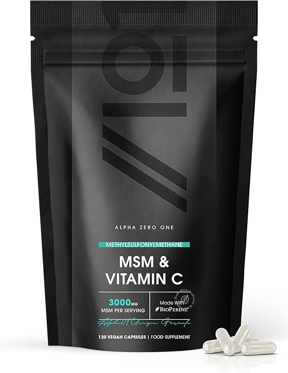 MSM 3000mg with Vitamin C & BioPerine® Supports Collagen Formation
