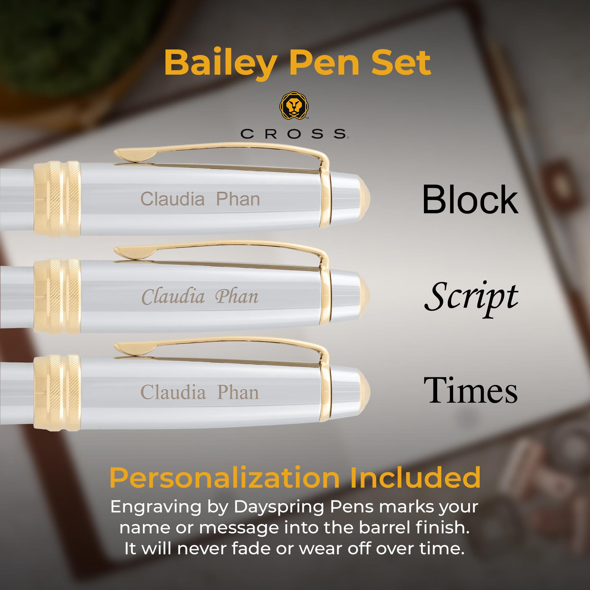 Amazon.com : Cross Bailey Medalist Engraved Ballpoint and Fountain