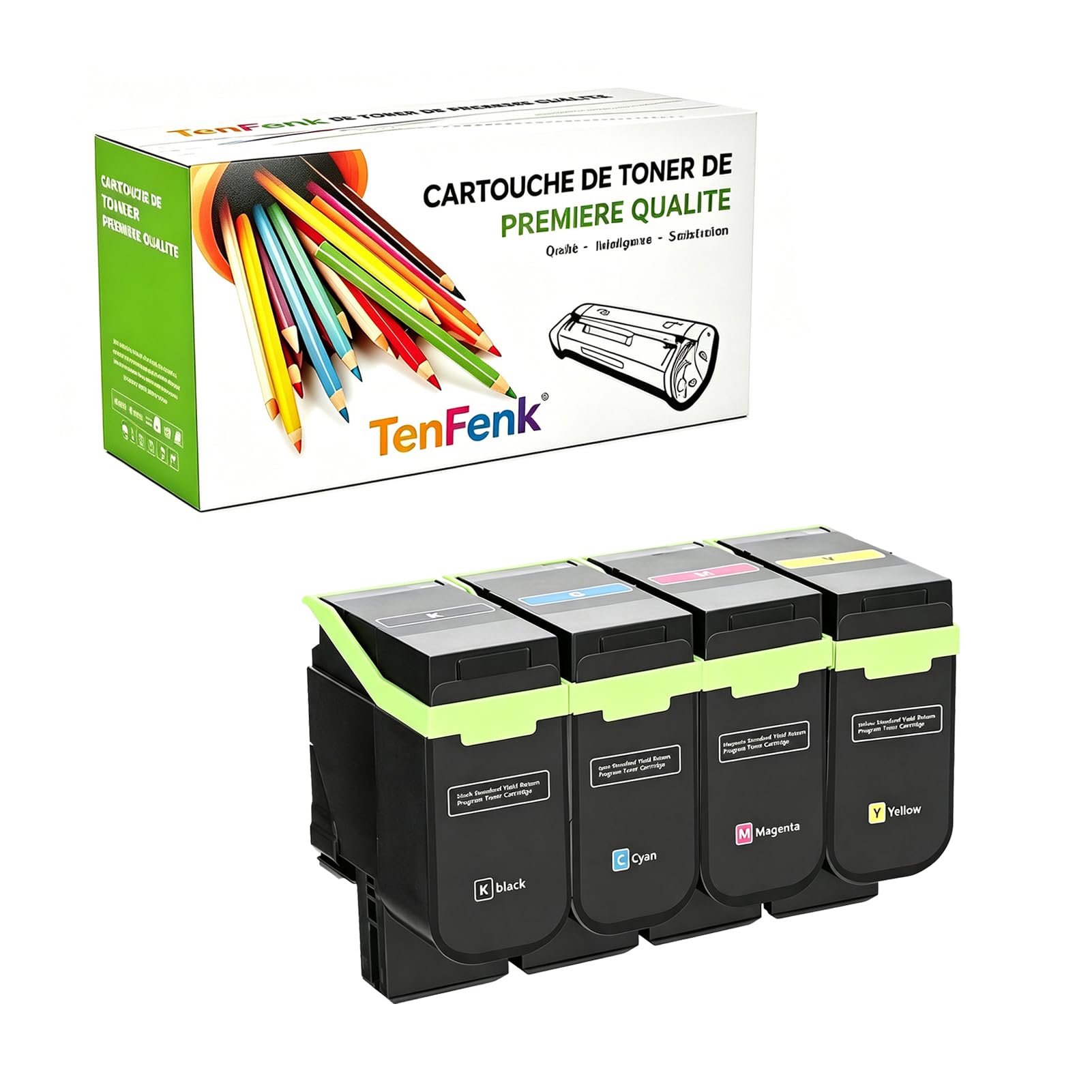 Compatible Reemplazo Cartucho De Tóner Para Lexmark CS531 75M10K0 75M10C0 75M10M0 75M10Y0 Para Uso Con Lexmark CS531DW CS632DWE CX532DWE CX635ADWE Impresora,4-Pack,4p