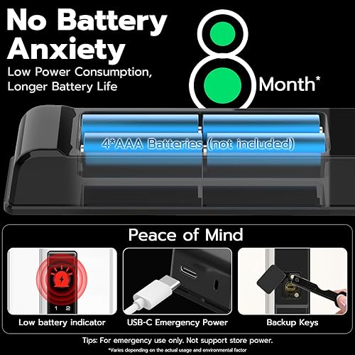Miniatura 5 de Cerradura de puerta corrediza de cristal, cerradura inteligente con huella dactilar, teclado RFID, aplicación Bluetooth, electrónica digital,
