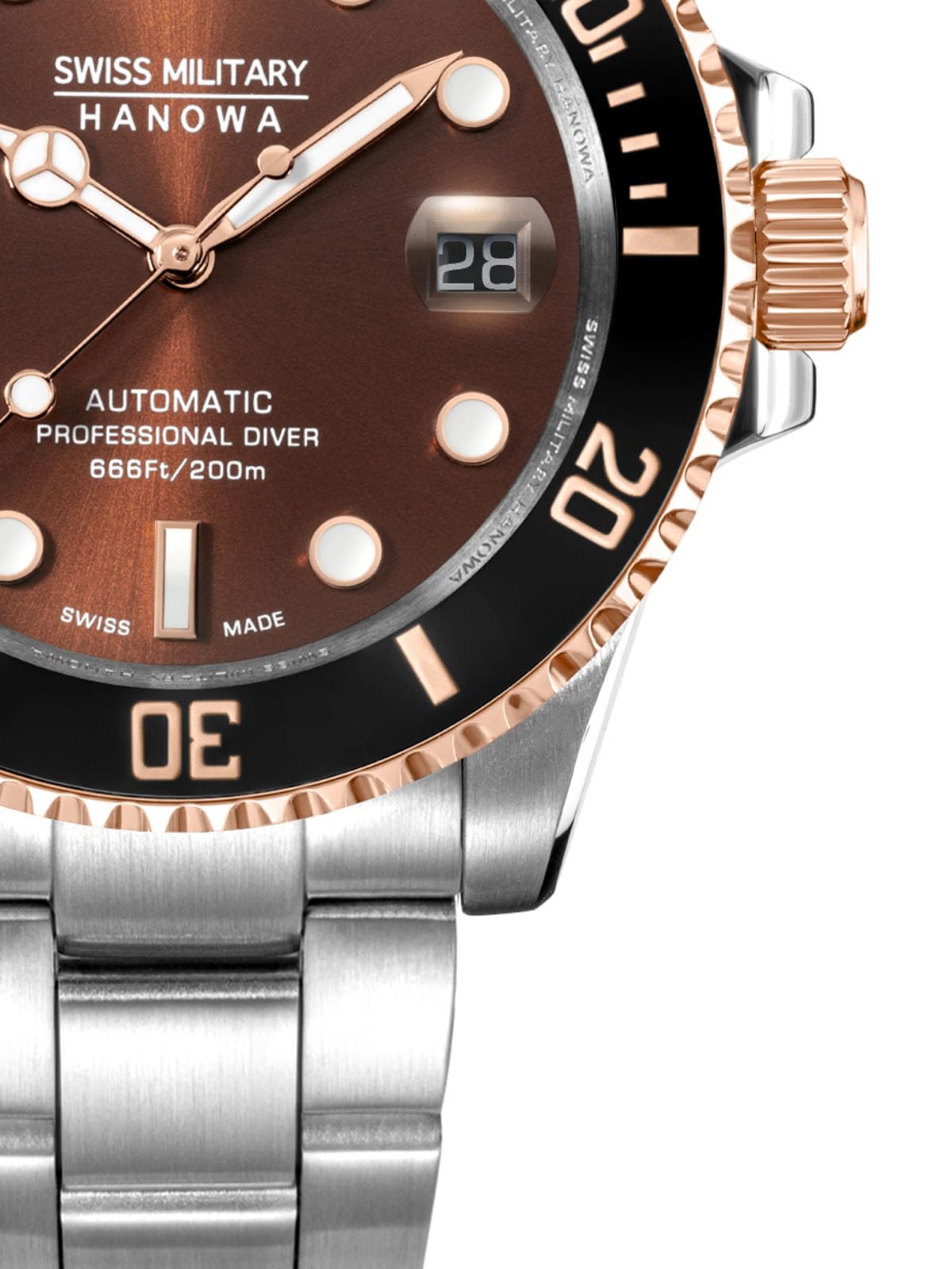 Swiss Military Hanowa Herren Automatikuhr Sealord Professional Diver 41 MM Durchmesser Datum Saphirglas