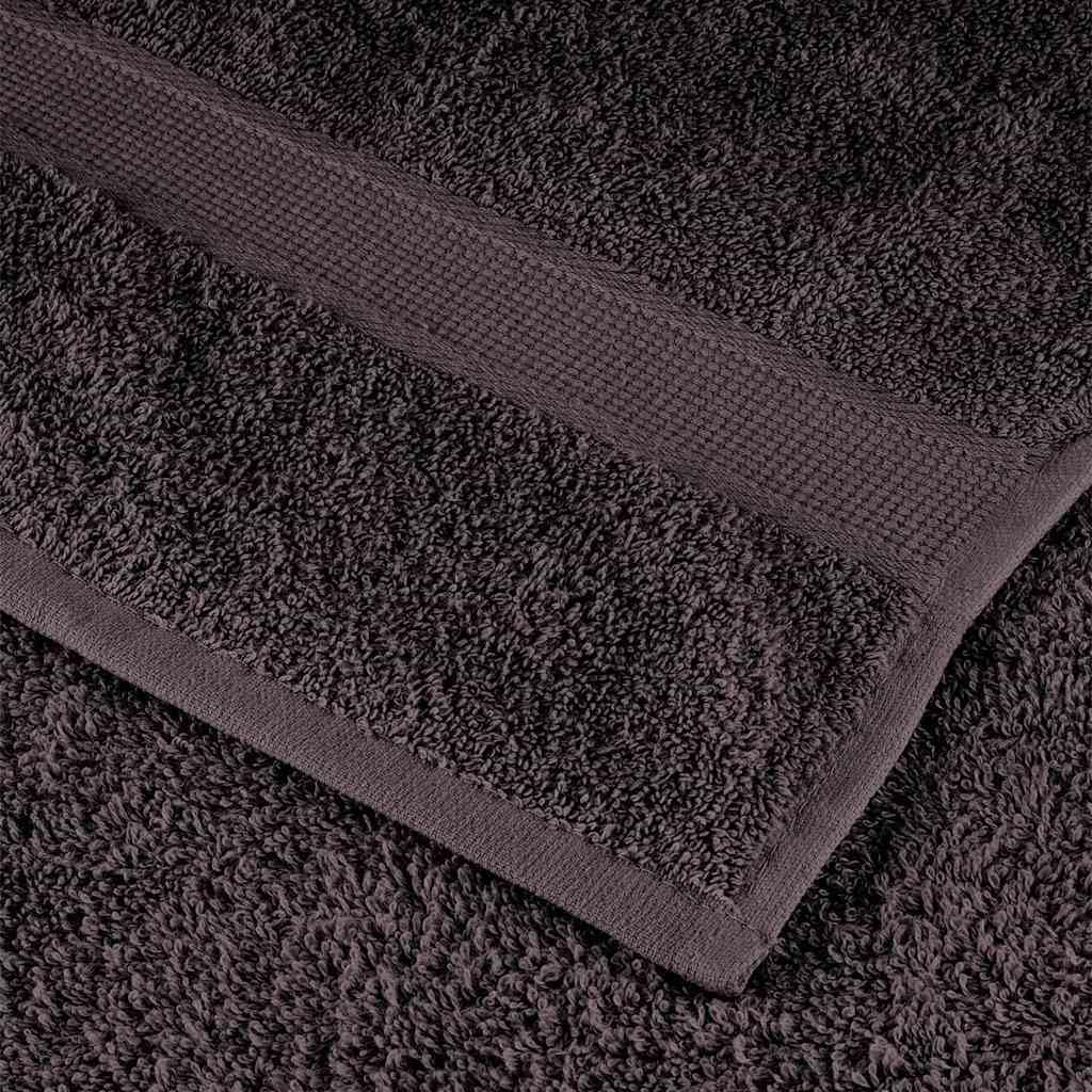 Set di 8 asciugamani in spugna di cotone, antracite, 360 g/m²