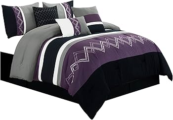 Amazon.com: Chezmoi Collection Arden 7-Piece Modern Pleated Stripe