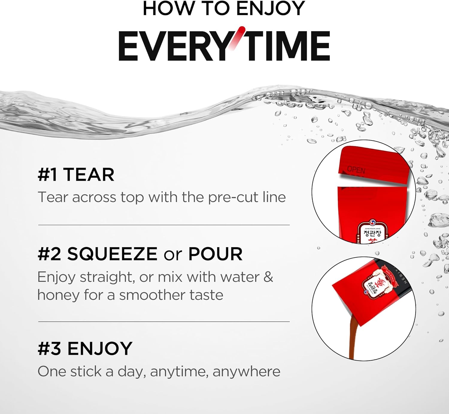 JUNG KWAN JANG Korean Red Ginseng Extract Everytime 3000mg | Sugar Free Energy Supplement, Ginseng Tea, Ginseng Supplement, Korean Food | Energy Boost, Stamina | 10 Count - Image 6