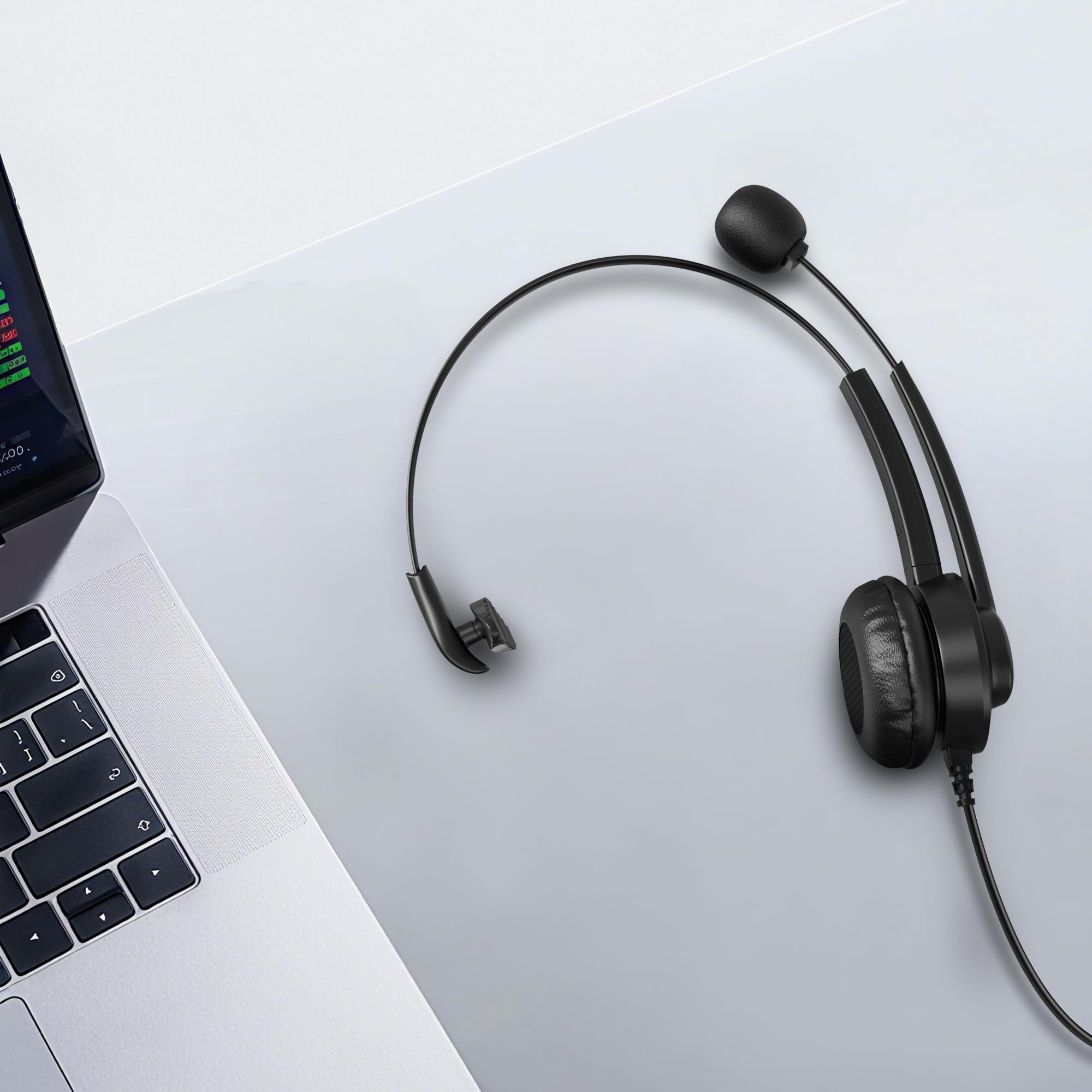 Wantek Cuffie USB con microfono, Cuffie PC con microfono per ufficio e lavoro, riunioni, videoconferenze, telelavoro, call center, Skype, Zoom