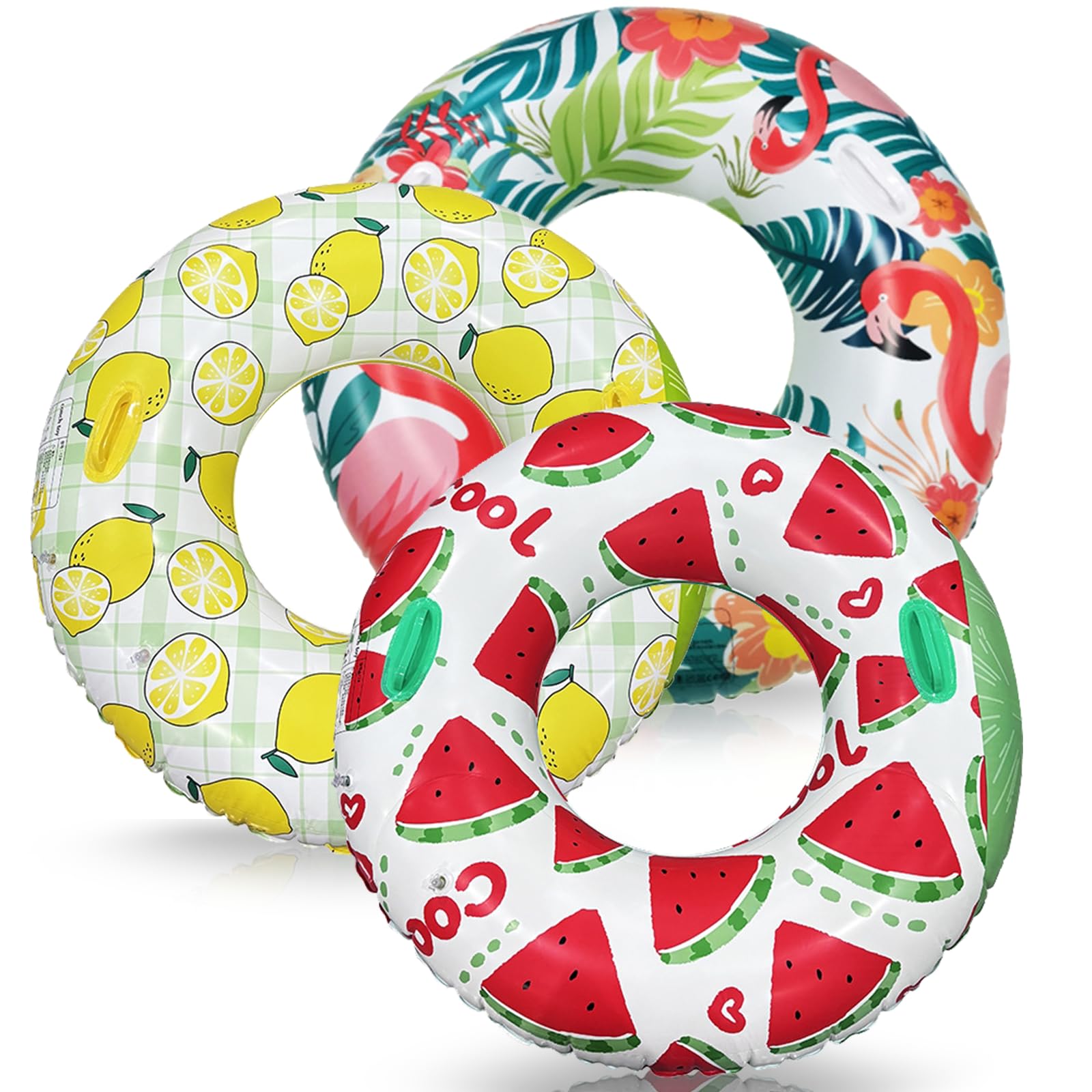 3 Pack Pool Inflatables for Adults Pool Float Swimming Ring Adult
