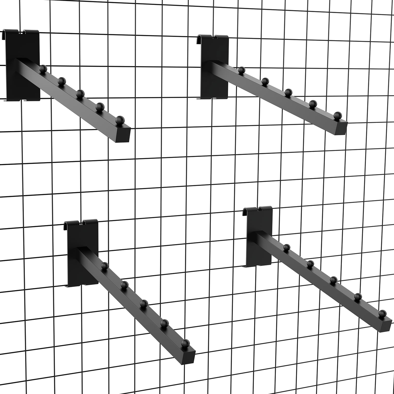 Grid Wall Panels 6-Pack Gridwall Waterfall Hangers - 16.5" Faceout Display Hooks With 5 Arms For Retail Grid Wall Hook - View #7
