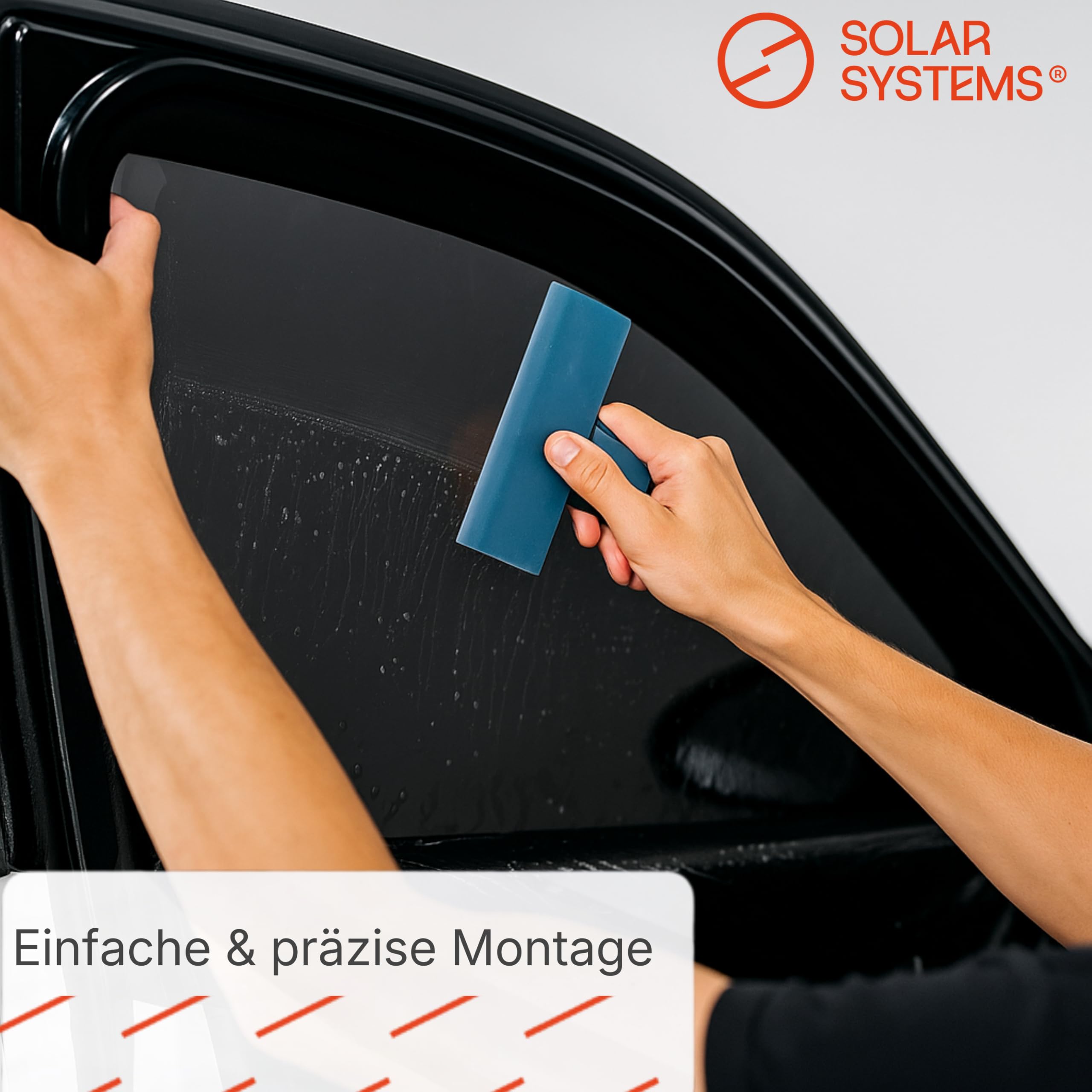 SOLAR SYSTEMS - Tönungsfolie Auto - Scheibentönungsfolie - mit Montagesatz - Scheiben Tönung Folie ABG Konform, mit Sonnenschutz & Anti-Scratch - Panthera Folie 295c 95% Schwarz 75x300cm