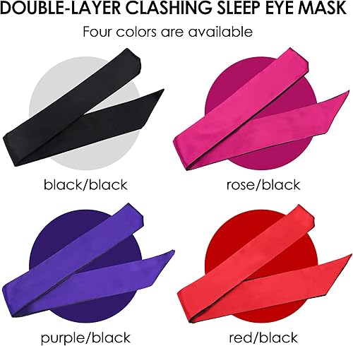 Miniatura 7 de FRESHME Antifaz de satén para dormir  Máscara de ojos para dormir, cómoda cubierta ajustable para los ojos para mujeres y hombres, viaje nocturno,