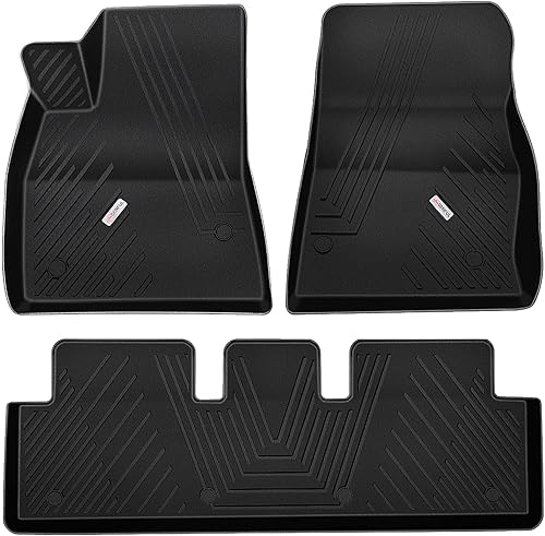 Genful Alfombrillas de suelo aptas para Tesla Modelo 3 2022 2023, forros de goma TPE antideslizantes para todo tipo de clima, impermeables, incluye