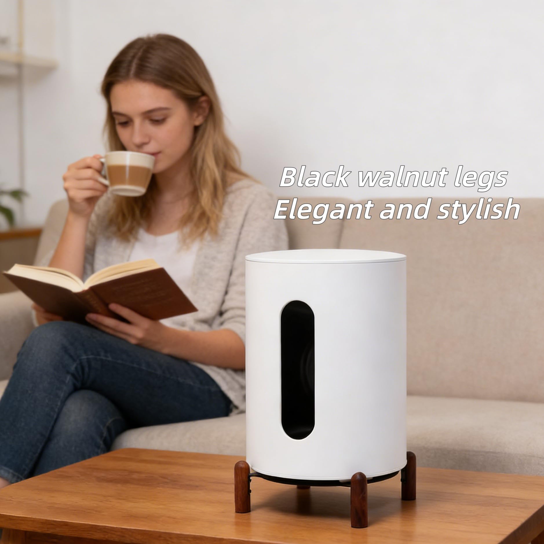Supporto per altoparlante da tavolo per Sonos Sub Mini e tutti gli altoparlanti intelligenti di dimensioni adeguate (gambe in noce nero)