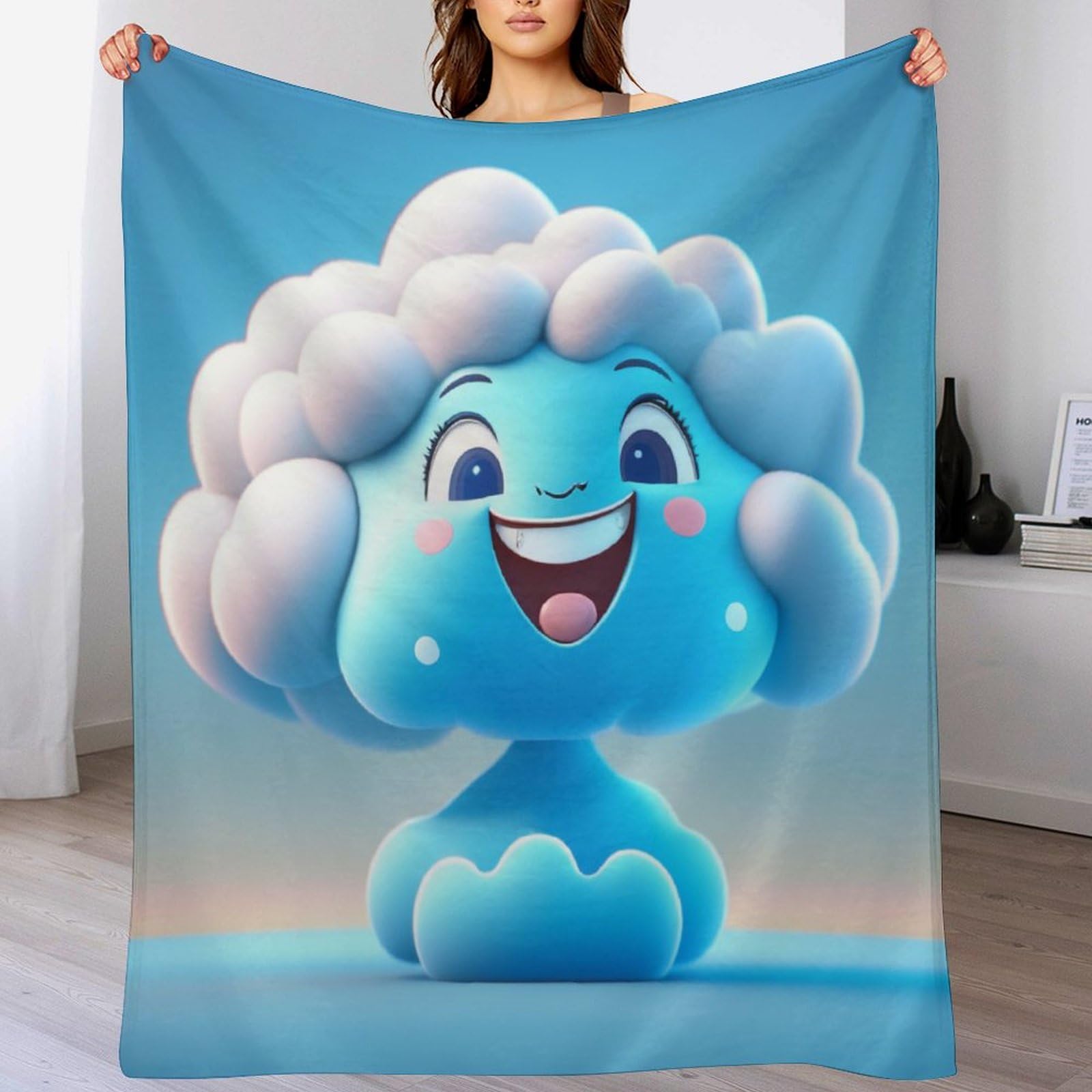 Couverture motif nuage en polaire flannel 3D, le linge de lit d'exception pour couvre-lit
