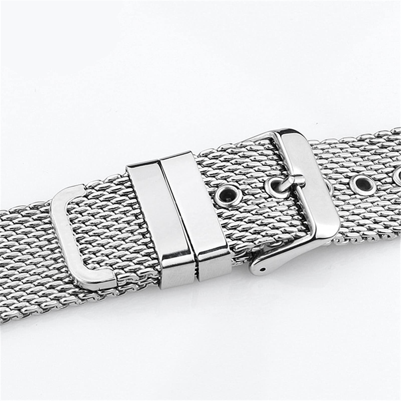 HABITZ 18mm 20mm 22mm 24mm opaska na nadgarstek ze stali nierdzewnej pasek uniwersalny mężczyźni kobiety Mesh Milanese Watchband Link akcesoria do bransoletki złoty (Color : B, Size : 24mm)