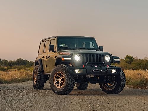 Miniatura 10 de RockTrix RT105 - Rueda de 17 pulgadas compatible con Jeep Wrangler JK JL patrón de pernos de 5 x 5 17 x 9, 2.815pulgadas, también compatible con