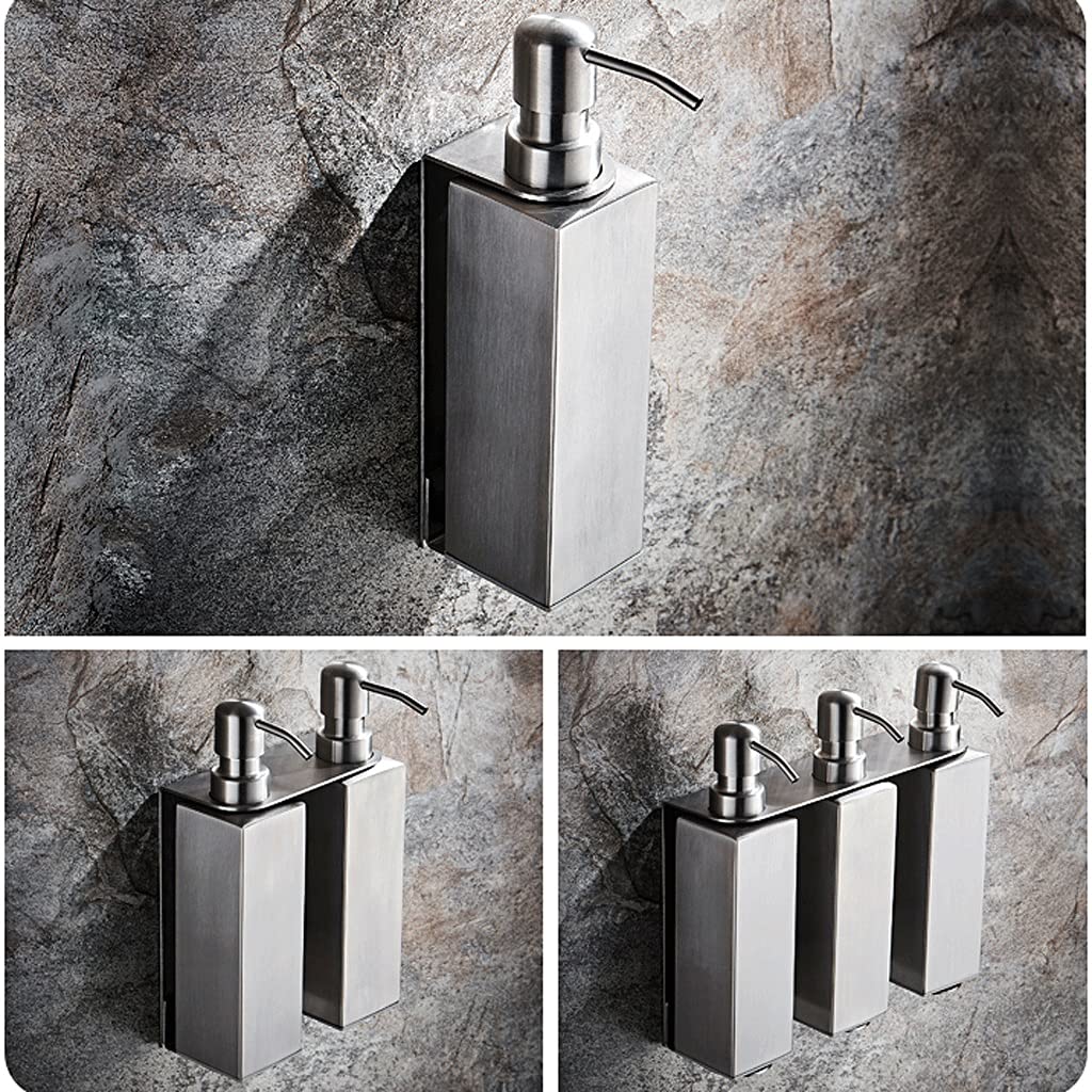 Funzionale Dispenser per Pompa di Sapone Liquido, Acciaio Inossidabile Spazzolato, distributore di Sapone per Bagno Supporto per Sapone a Mano Facile da Usare (Color : Black Double)