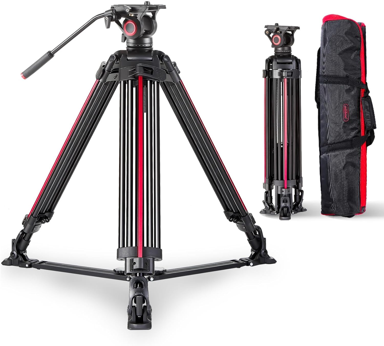 miliboo Professional Tripods Heavy Duty Tripod for Camera,15.4” Low-Angle Camera Stand,One-Touch Height Adjustment,Includes Ground Spreader,Max Load 22 lbs,Aluminum(MTT605A)