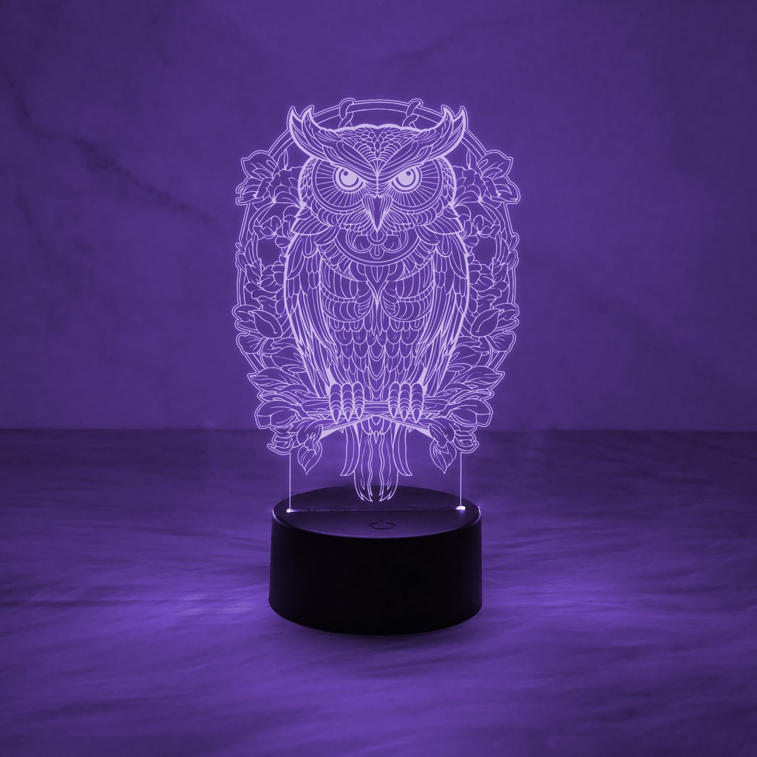 Gift Me Bazar 3D Illusion lamp Mandala Design Owl Night Lamp with Multicolored Light & USB Cable Table Lamp Bedroom Decorations Bedside Lamp Owl Gifts for Kids Boys Girls