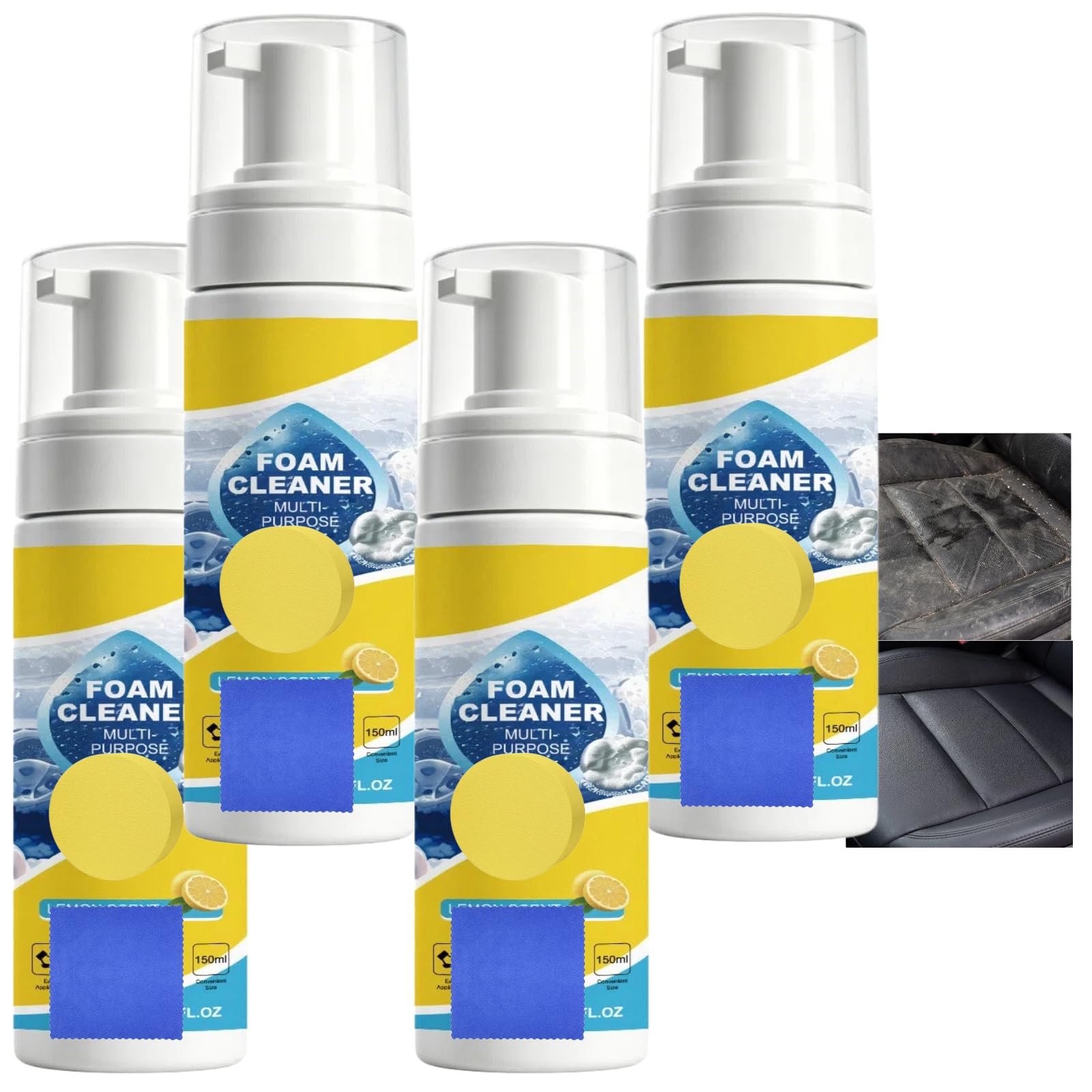 4-in-1 Multi-Enzym-Schaumreiniger, Leistungsstarker Mehrzweck-Reinigungsspray für Küchengeräte, Allzweck-Tiefenreinigungsspray für Autoinnenräume, Haushaltsöfen, Herde, Dunstabzugshauben (4pcs)