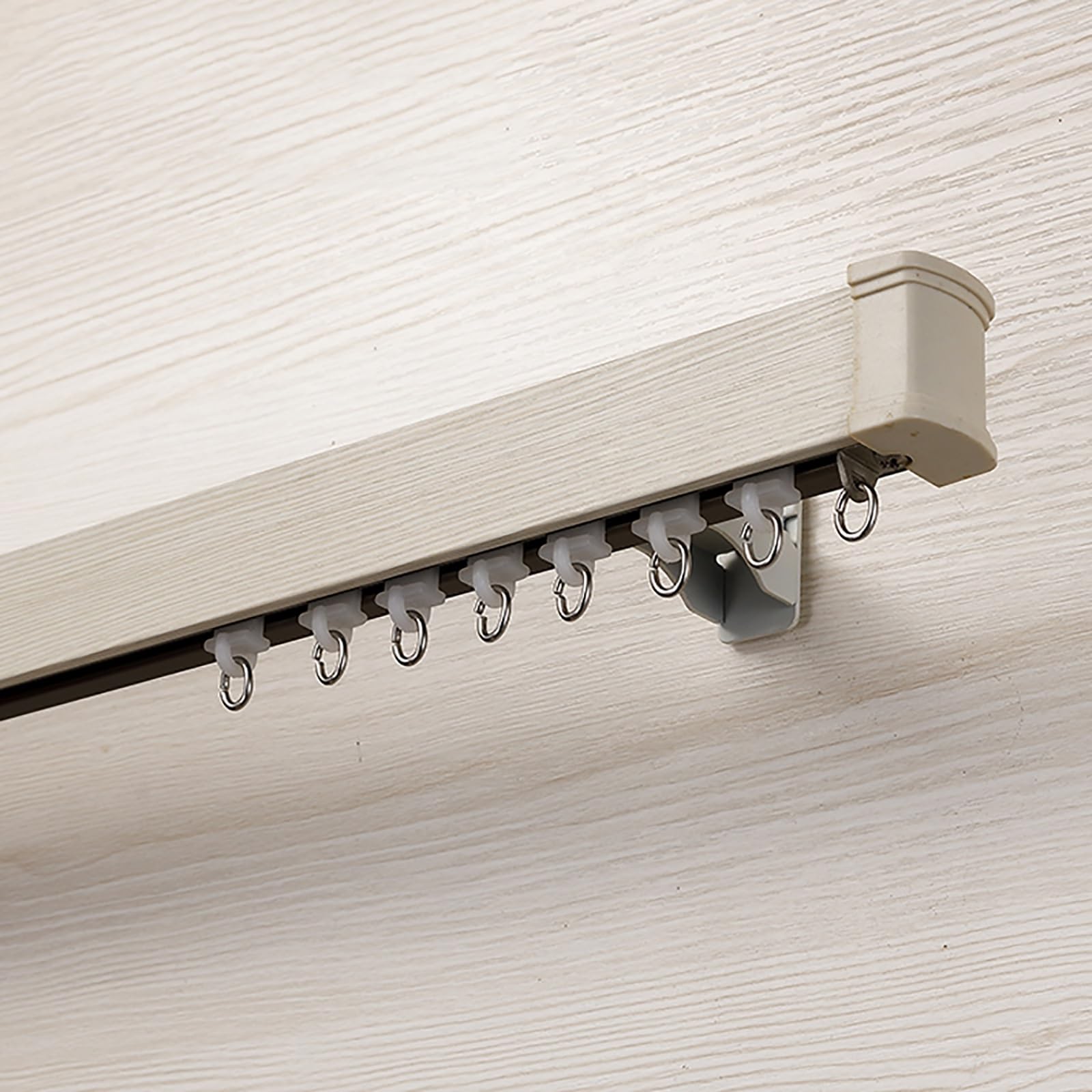 Rail de rideau coulissant en aluminium 230 cm avec poulie double silencieuse